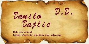 Danilo Dajlić vizit kartica